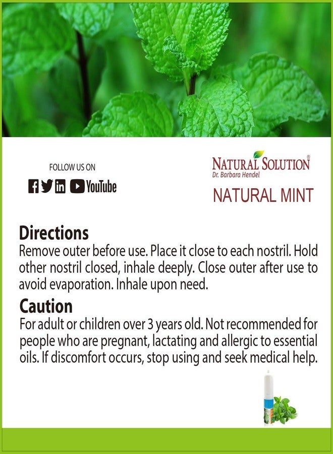 Natural Solution Salt Nasal Inhaler, Aromatherapy with Organic Mint Oil, Congestion, Refreshing and Relaxing Sinus Pressure Relief, 0.068oz | Pack of 3 - Image 5